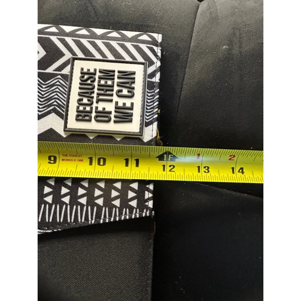 Because‎ Of Them We Can Fabric Binder Cover Black White Tribal Geometric Pattern